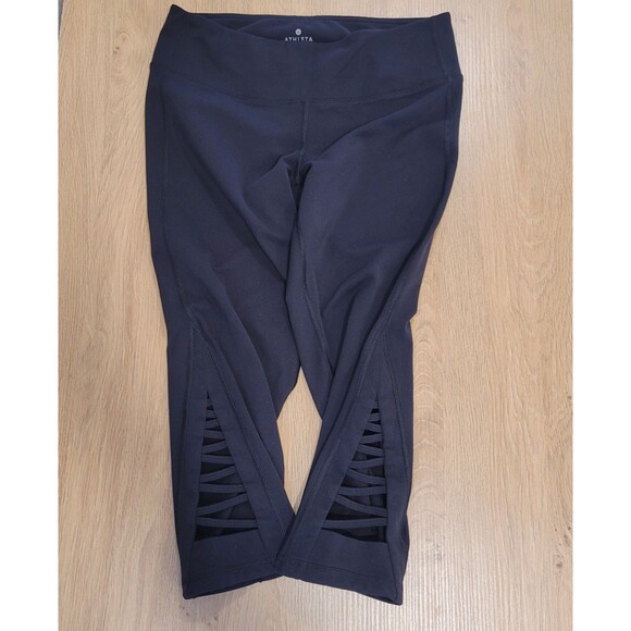 CLEARANCE Athleta Womens 'Mind Over Matter' Capri Leggings SZ Medium Crisscross - Picture 5 of 14